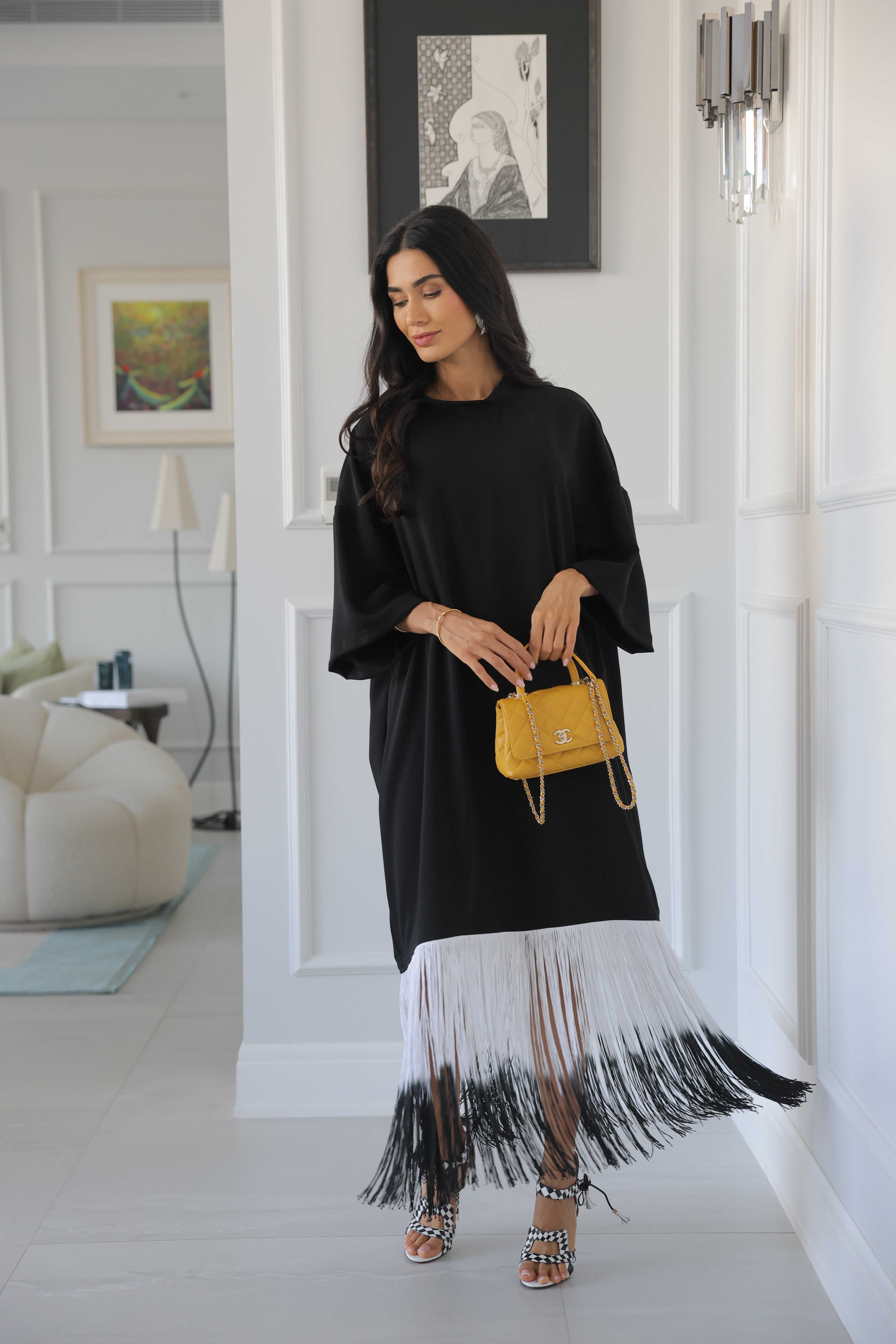 Drift Dress Black tide NEW FRINGE