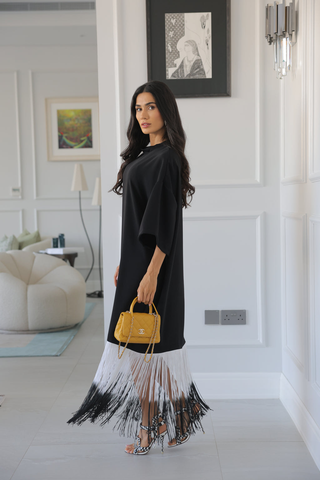 Drift Dress Black tide NEW FRINGE